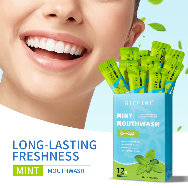 Whitening Mouthwash - Enjuague bucal desechable, 20 Uds., sin