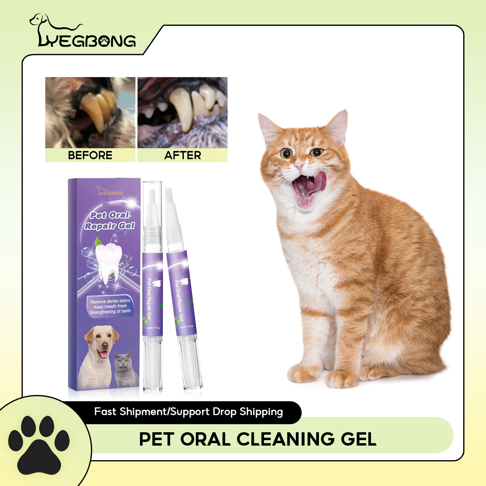 Whitening Mouthwash - Gel de reparación Oral para mascotas,