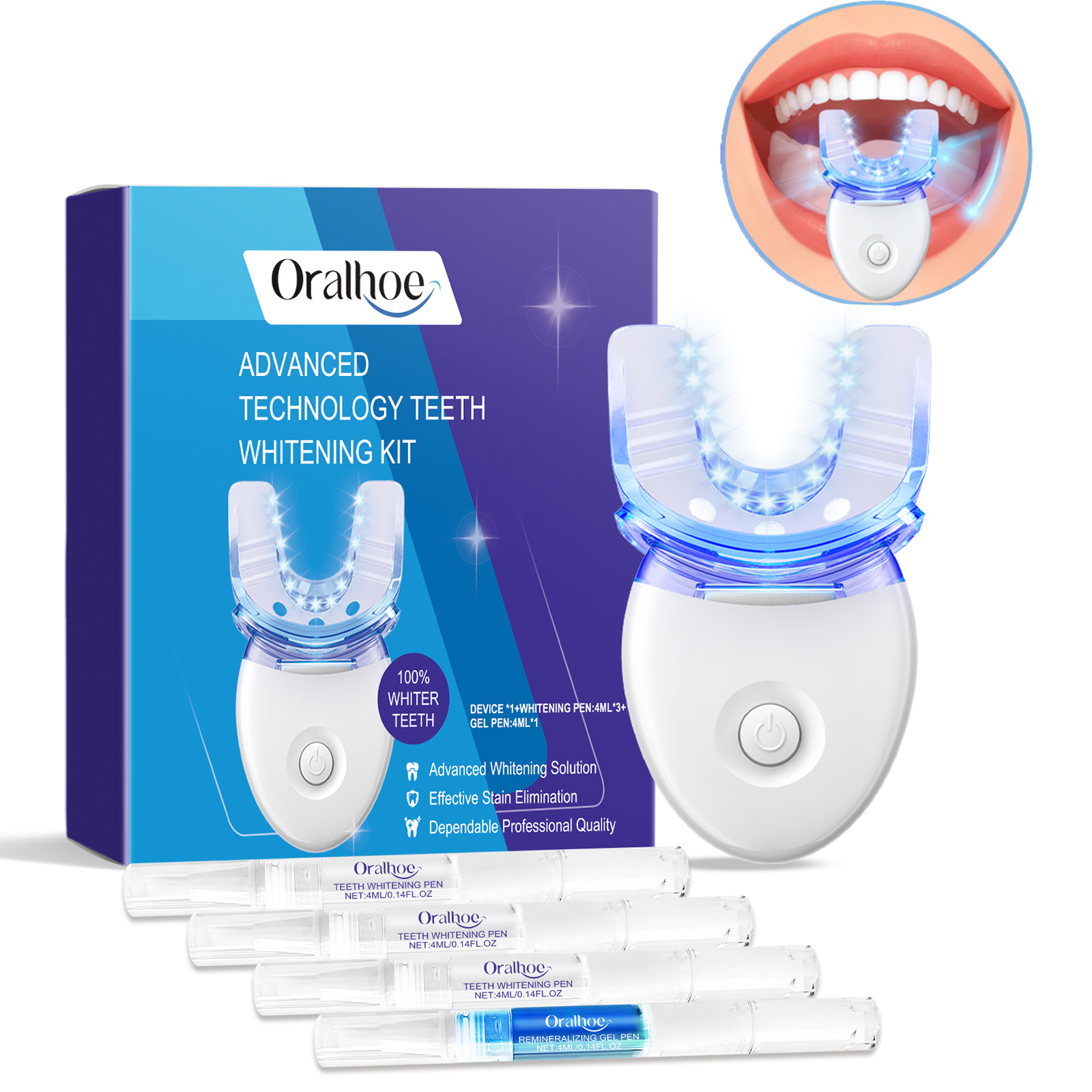 Whitening Mouthwash - Kit de luz LED para blanqueamiento