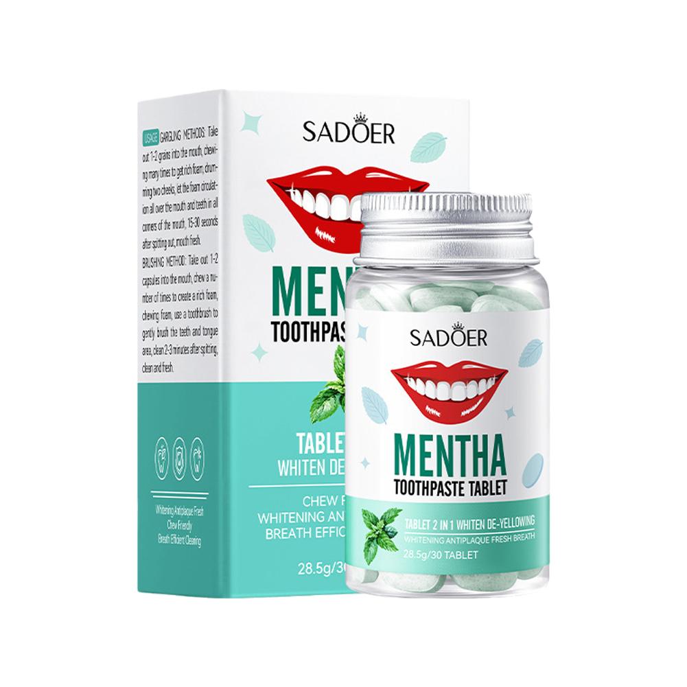 Teeth Whitening Charcoal - Tabletas de pasta de dientes sólidas