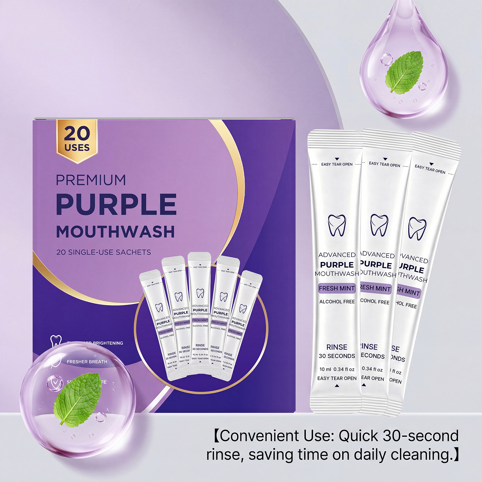 Paquete de 20/40 Enjuague Buca - Whitening Mouthwash reseña y precio