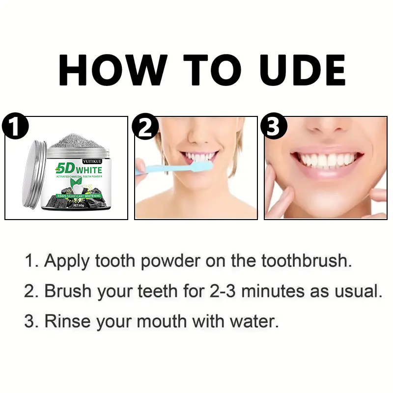 YUlTlKUE Polvo Dental de Carbó - Teeth Whitening Charcoal reseña y precio