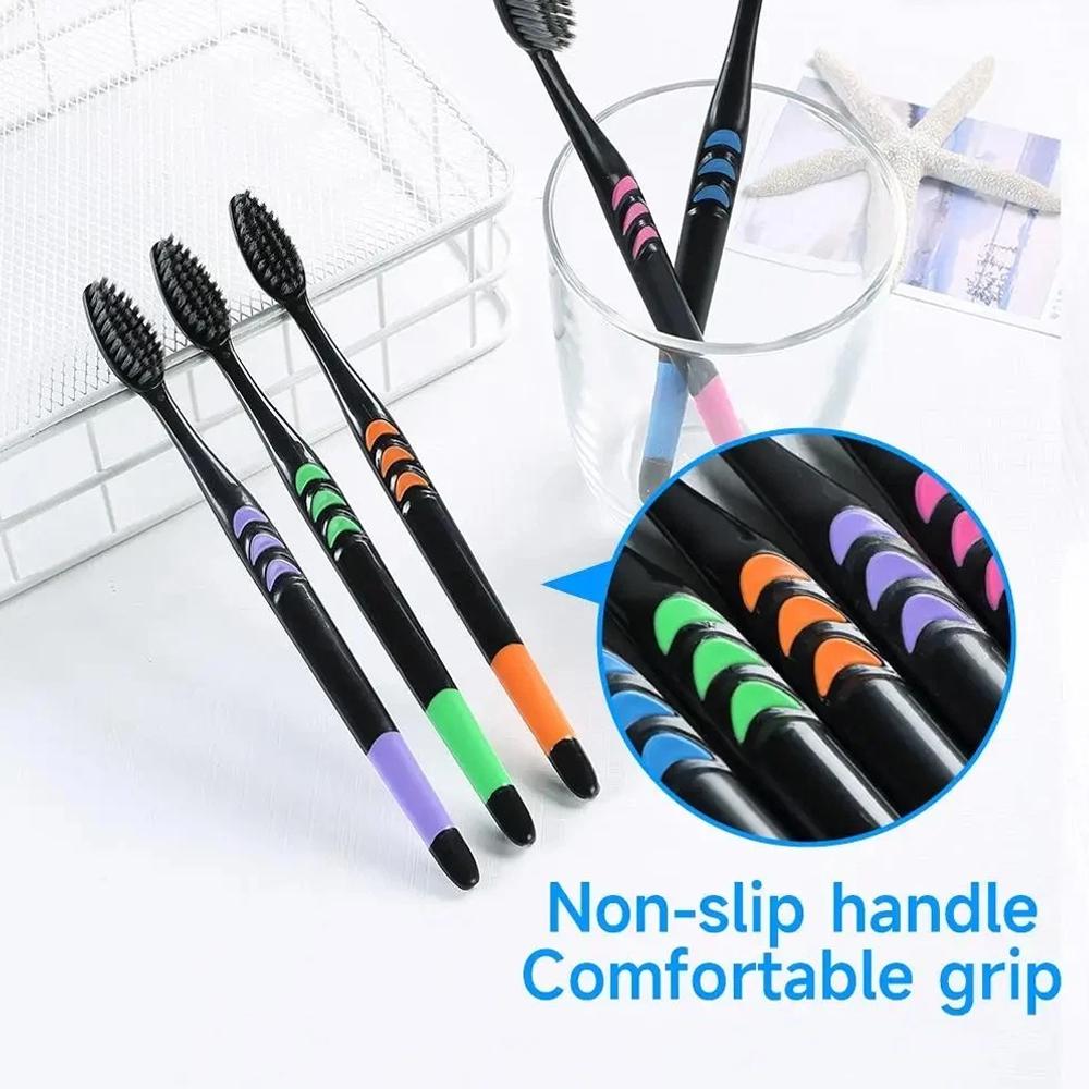 Juego de 10 cepillos de diente - Teeth Whitening Charcoal reseña y precio