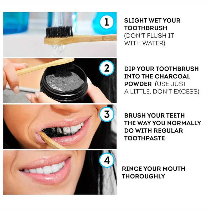 Polvo dental de carbón activad - Teeth Whitening Charcoal reseña y precio