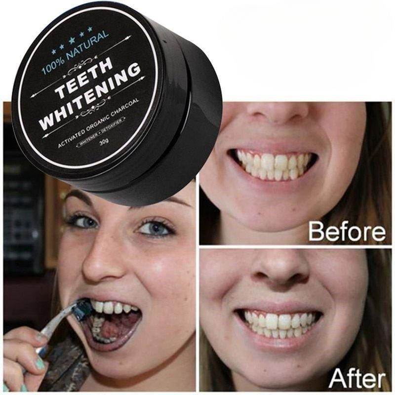 1 caja de polvo blanqueador de - Teeth Whitening Charcoal reseña y precio