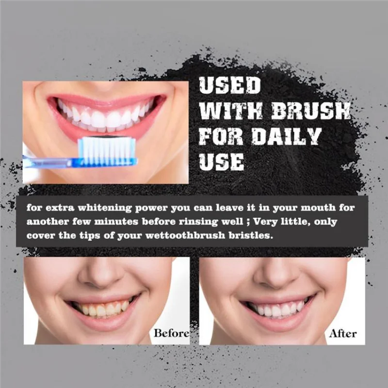 Polvo de carbón para dientes d - Teeth Whitening Charcoal reseña y precio